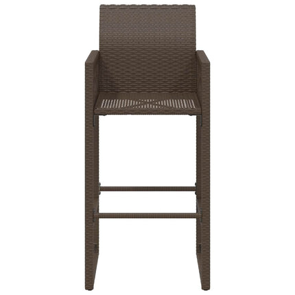 udendørs barstole 2 stk. polyrattan brun