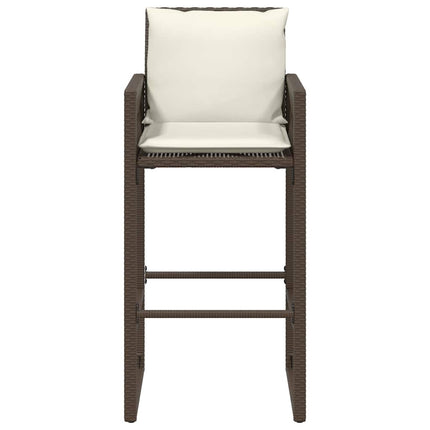 udendørs barstole med hynder 2 stk. polyrattan brun
