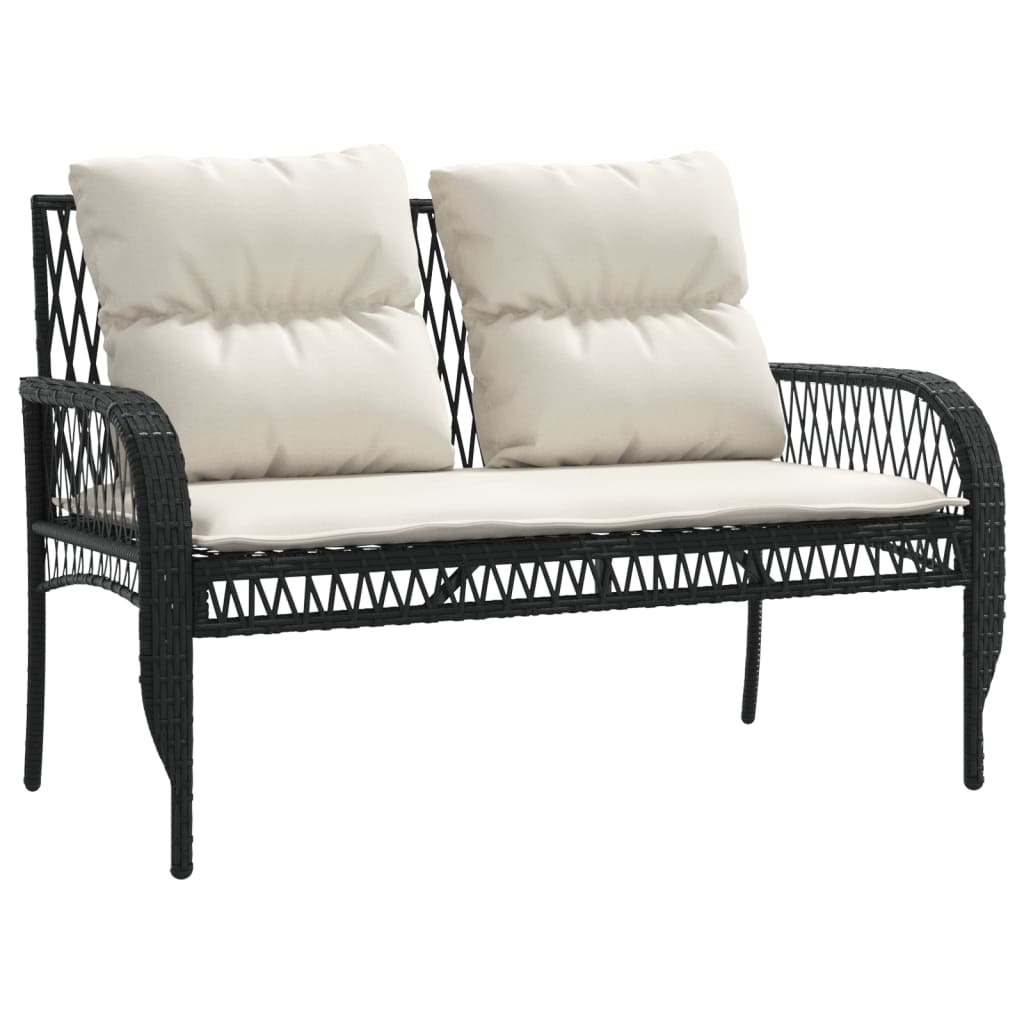 sofasæt til haven 4 dele med hynder polyrattan sort