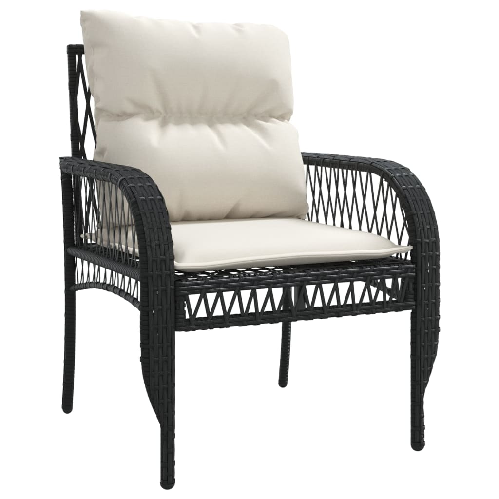 sofasæt til haven 4 dele med hynder polyrattan sort