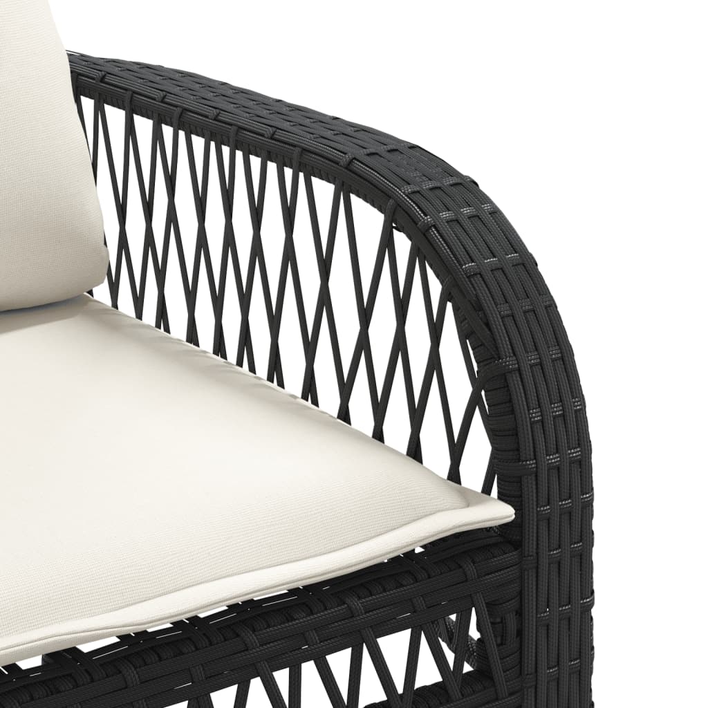 sofasæt til haven 4 dele med hynder polyrattan sort