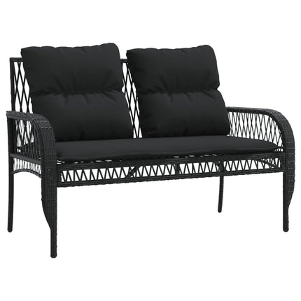 sofasæt til haven 4 dele med hynder polyrattan sort
