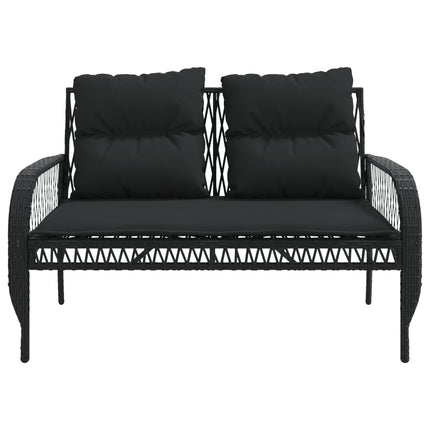 sofasæt til haven 4 dele med hynder polyrattan sort