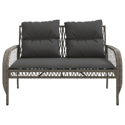 sofasæt til haven 4 dele med hynder polyrattan grå