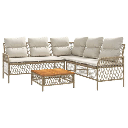 sofasæt til haven 2 dele med hynder polyrattan beige