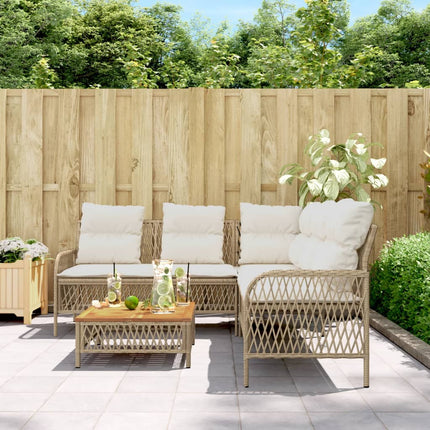 sofasæt til haven 2 dele med hynder polyrattan beige