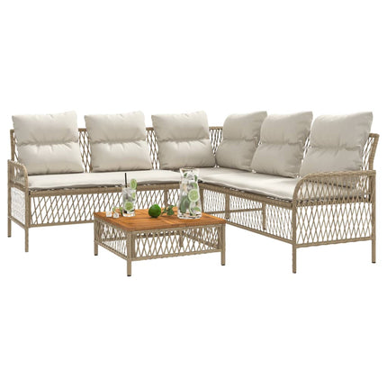 sofasæt til haven 2 dele med hynder polyrattan beige