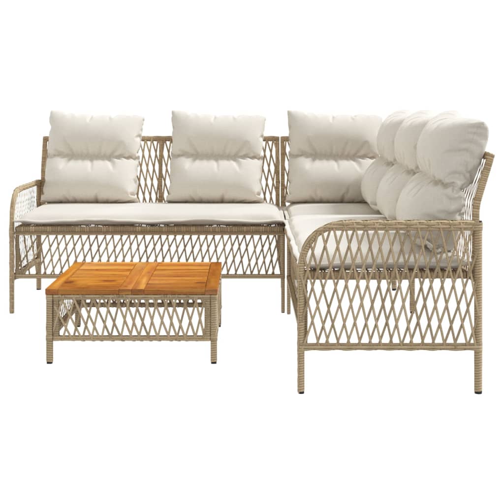 sofasæt til haven 2 dele med hynder polyrattan beige