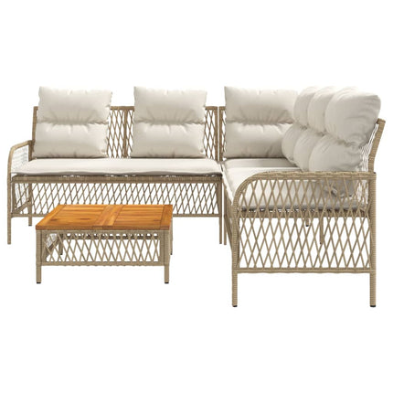 sofasæt til haven 2 dele med hynder polyrattan beige