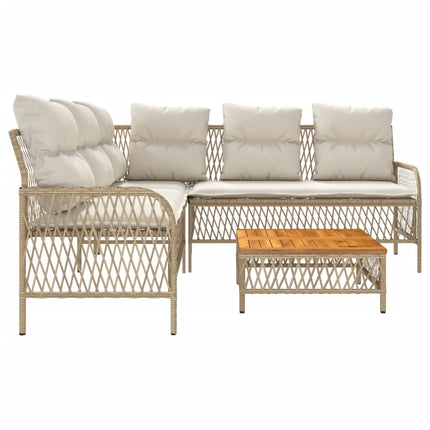 sofasæt til haven 2 dele med hynder polyrattan beige
