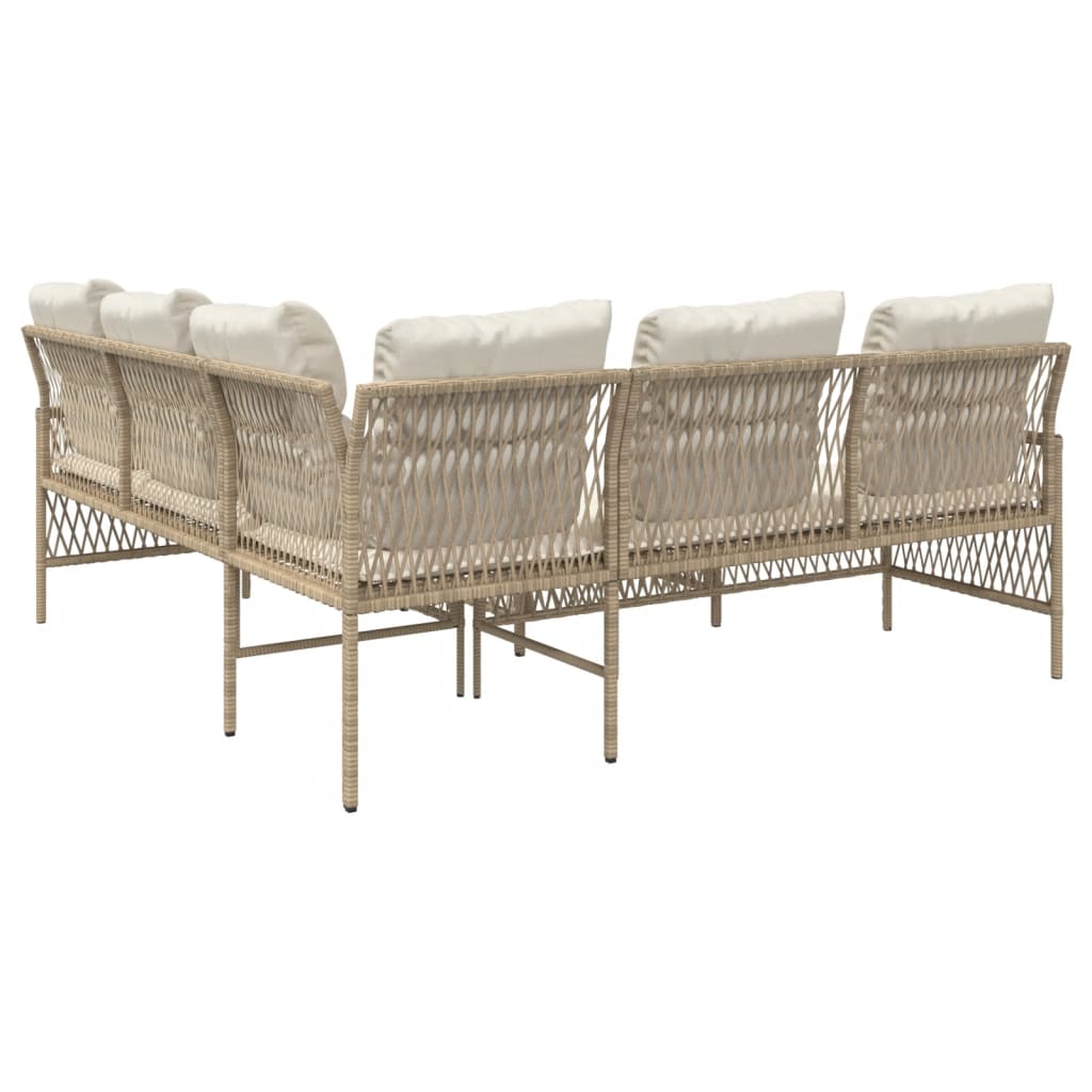 sofasæt til haven 2 dele med hynder polyrattan beige