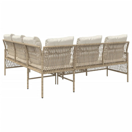 sofasæt til haven 2 dele med hynder polyrattan beige