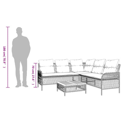 sofasæt til haven 2 dele med hynder polyrattan beige