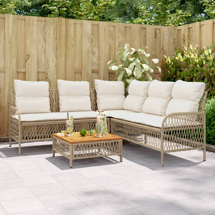 sofasæt til haven 2 dele med hynder polyrattan beige