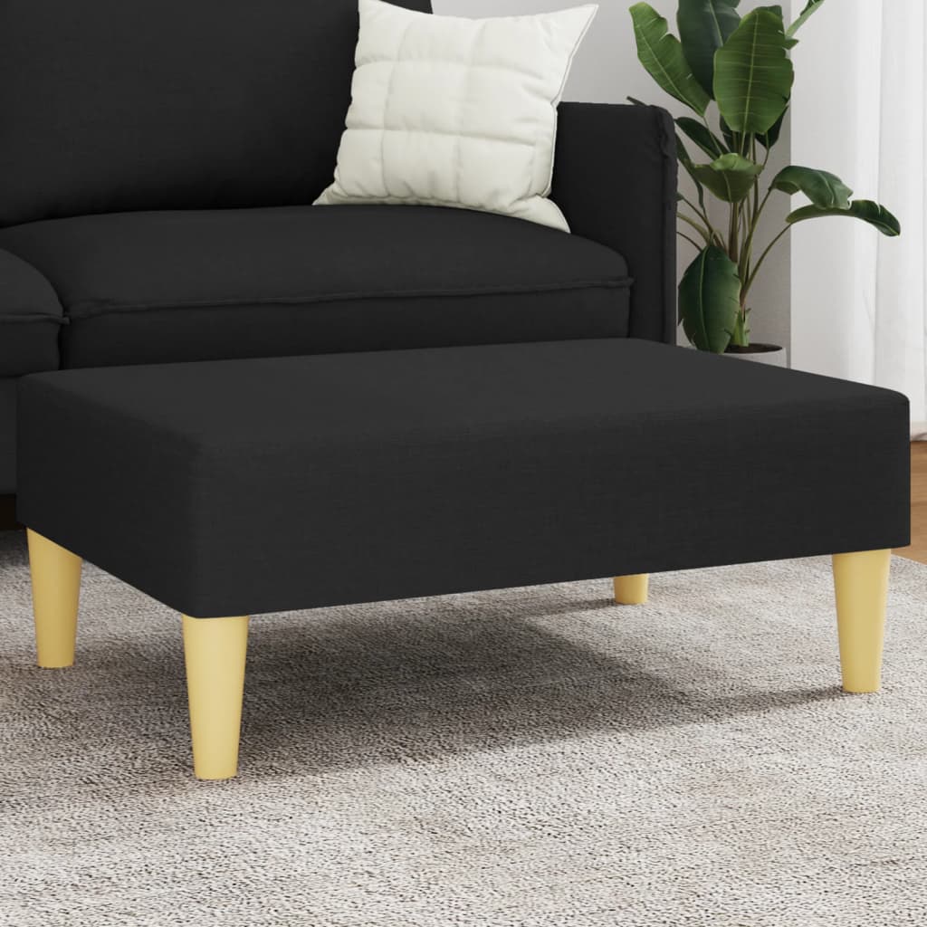 fodskammel 77x55x31 cm stof sort billede