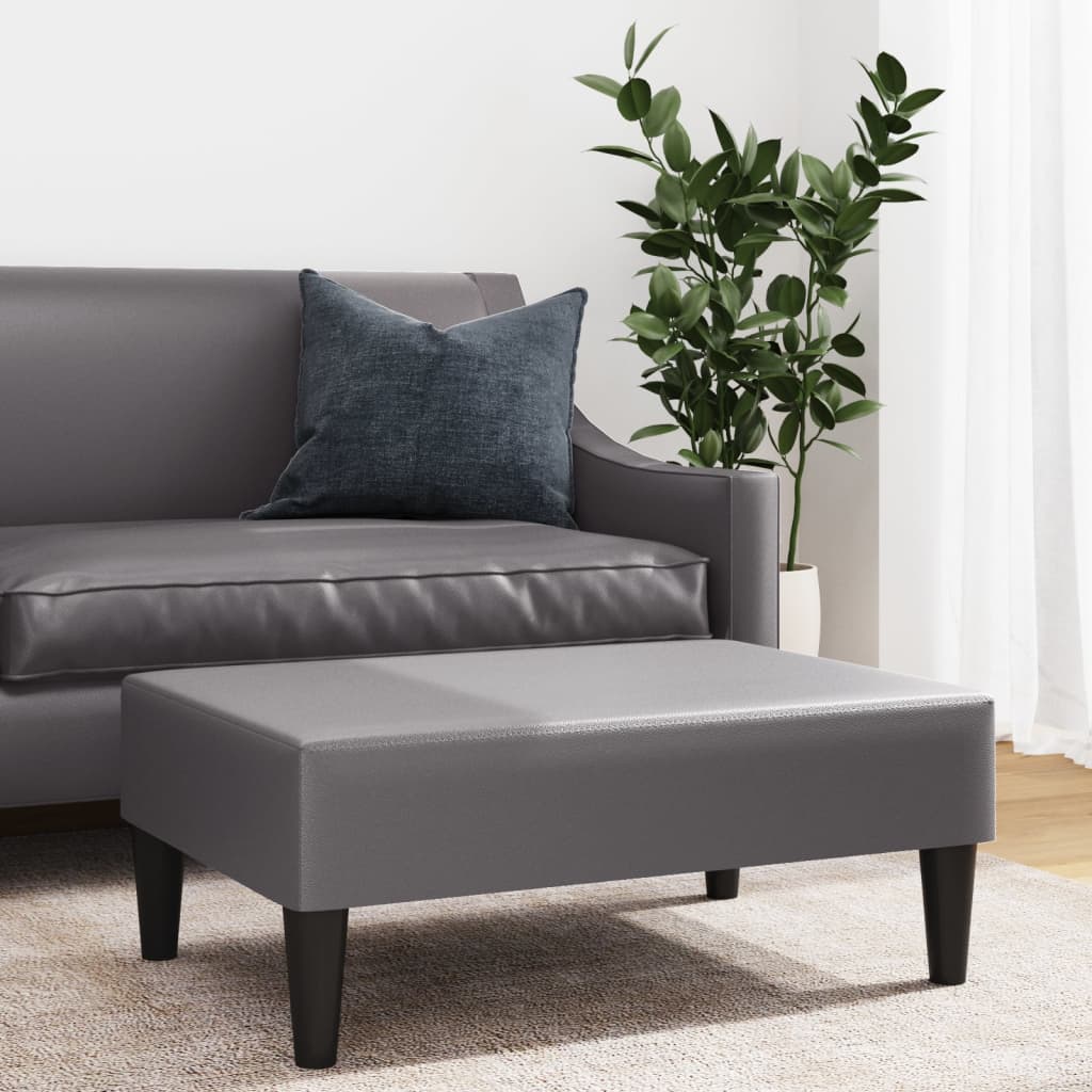 fodskammel 77x55x31 cm kunstlæder grå