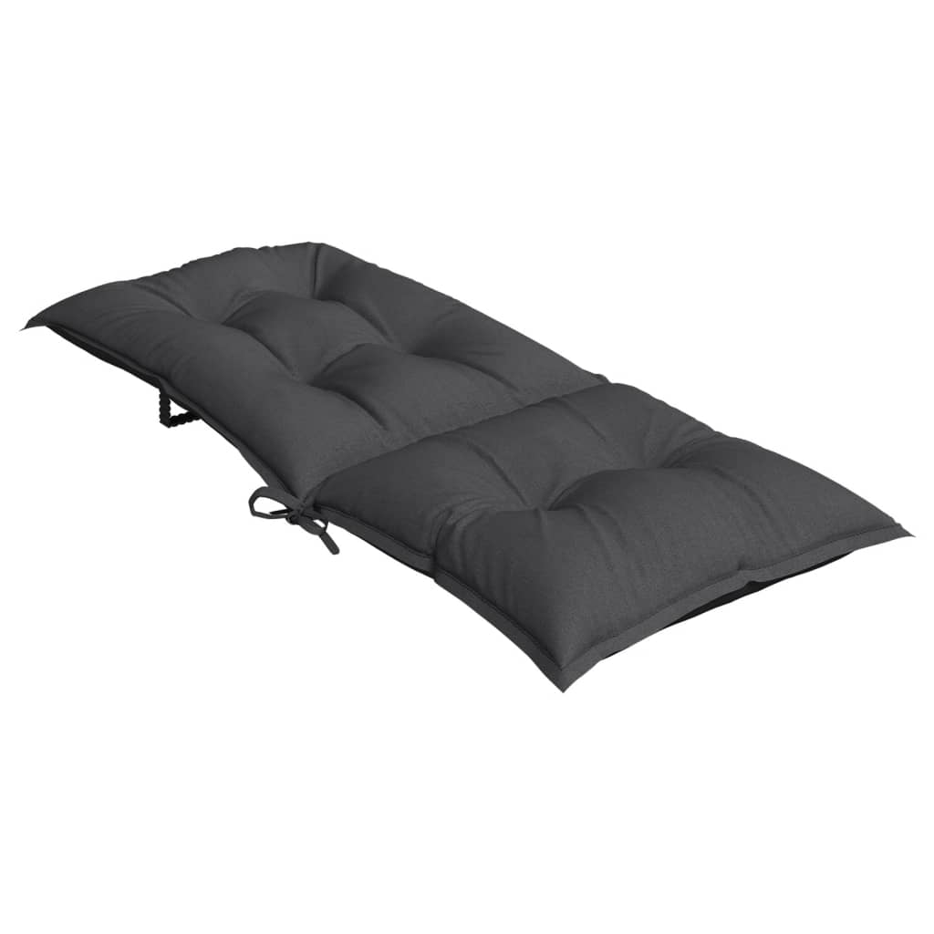 stolehynder med høj ryg 6 stk. 120x50x7 cm stof antracitgrå