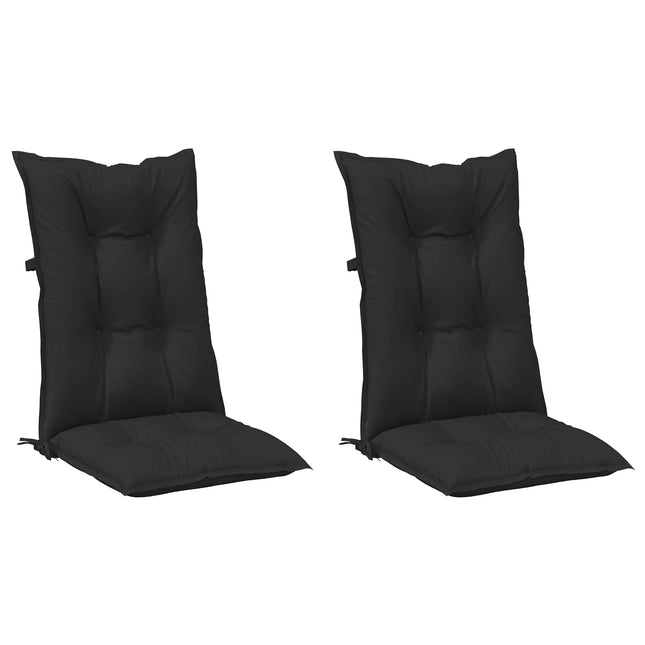 Højrygget Stol Pudepakke 2 pcs Melange Sort 120 x 50 x 7 cm