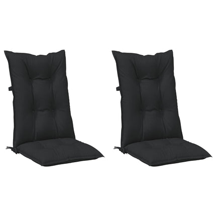 Højrygget Stol Pudepakke 2 stk. Polyester Melange Sort