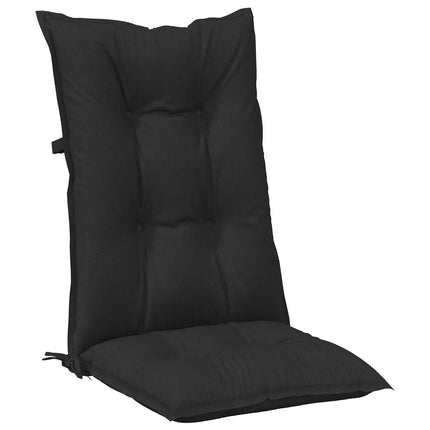 Højrygget Stol Pudepakke 2 stk. Polyester Melange Sort