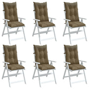 stolehynder med høj ryg 6 stk. 120x50x7 cm stof gråbrun