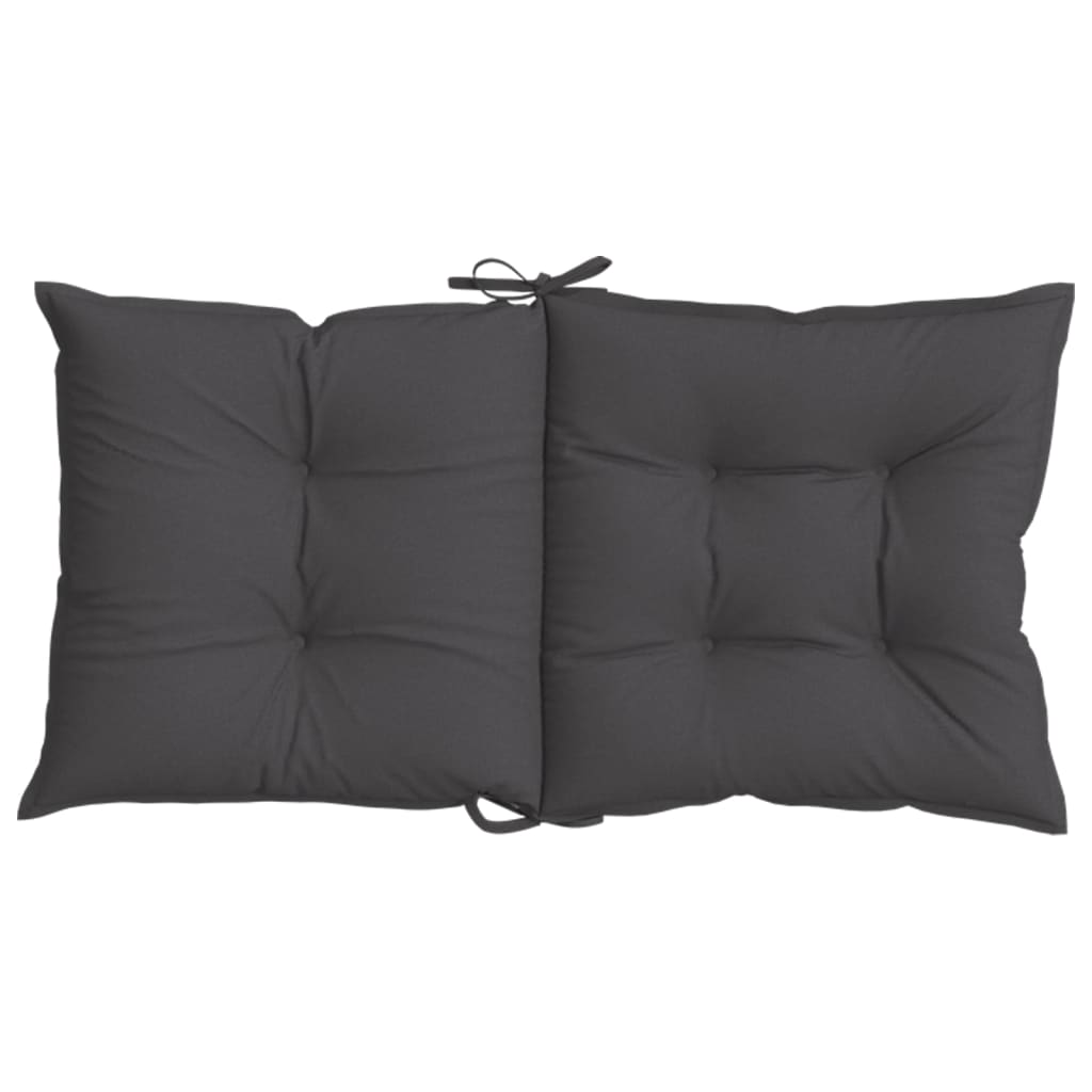 stolehynder med lav ryg 2 stk. 100x50x7 cm stof antracitgrå