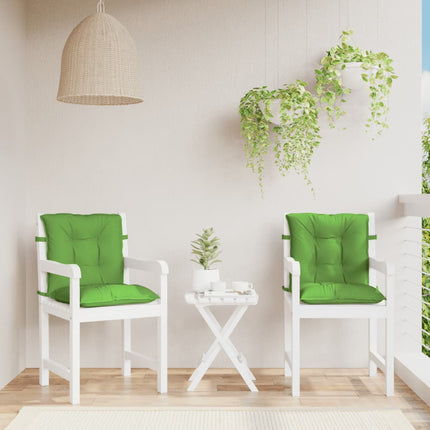 stolehynder med lav ryg 2 stk. 100x50x7 cm stof grøn