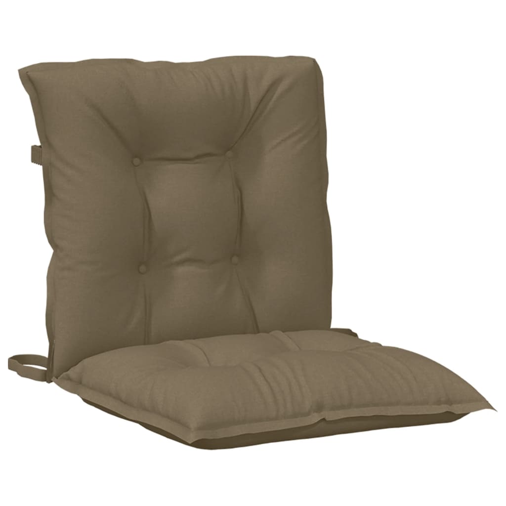stolehynder med lav ryg 4 stk. 100x50x7 cm stof gråbrun