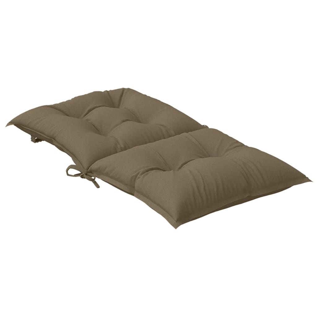 stolehynder med lav ryg 4 stk. 100x50x7 cm stof gråbrun