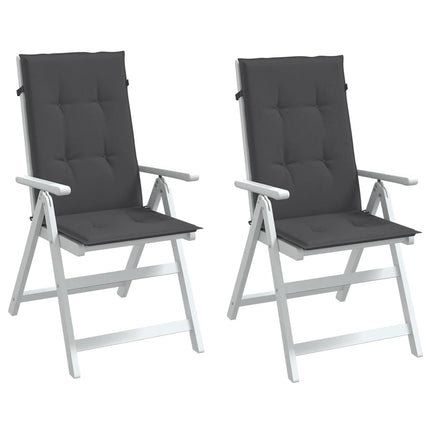 stolehynder med høj ryg 2 stk. 120x50x4 cm stof antracitgrå