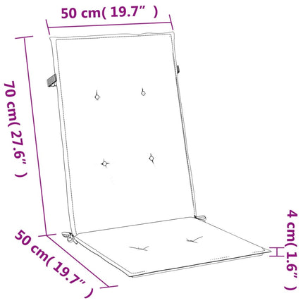 stolehynder med høj ryg 4 stk. 120x50x4 cm stof antracitgrå