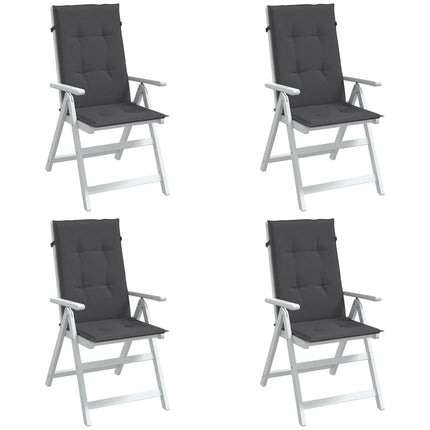 stolehynder med høj ryg 4 stk. 120x50x4 cm stof antracitgrå
