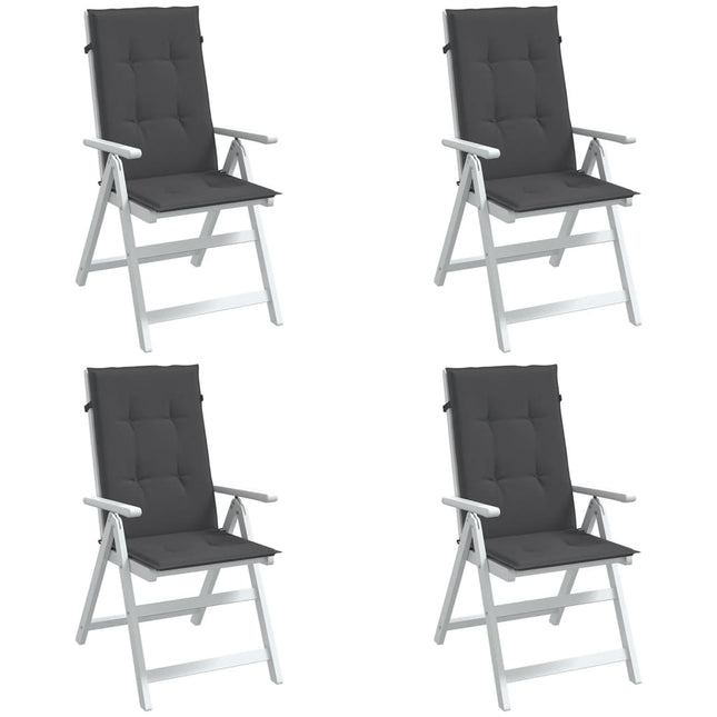 stolehynder med høj ryg 4 stk. 120x50x4 cm stof antracitgrå