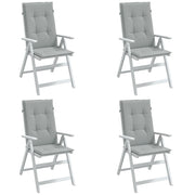 stolehynder med høj ryg 4 stk. 120x50x4 cm stof lysegrå