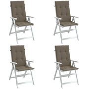 stolehynder med høj ryg 4 stk. 120x50x4 cm stof gråbrun