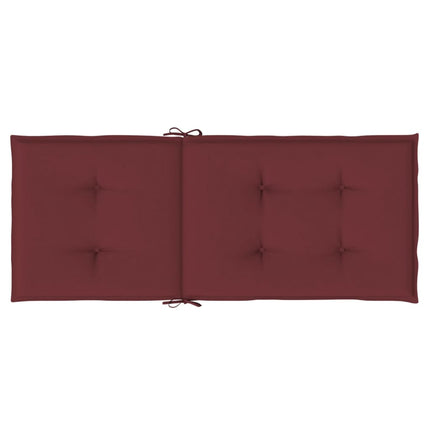 stolehynder med høj ryg 4 stk. 120x50x4 cm stof vinrød