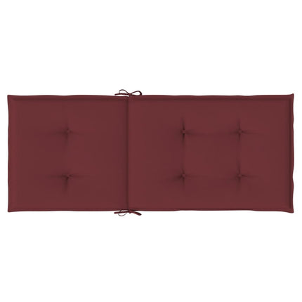 stolehynder med høj ryg 6 stk. 120x50x4 cm stof vinrød