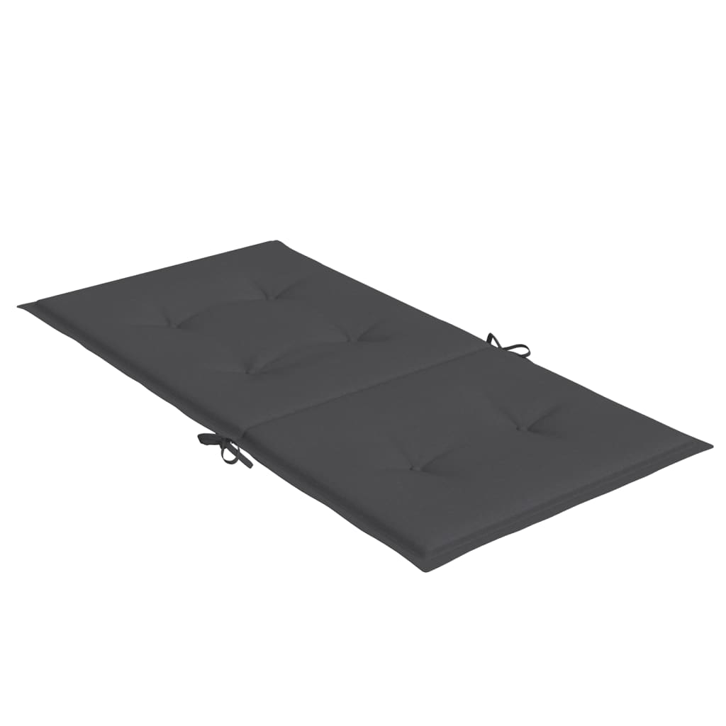 stolehynder med lav ryg 2 stk. 100x50x4 cm stof antracitgrå