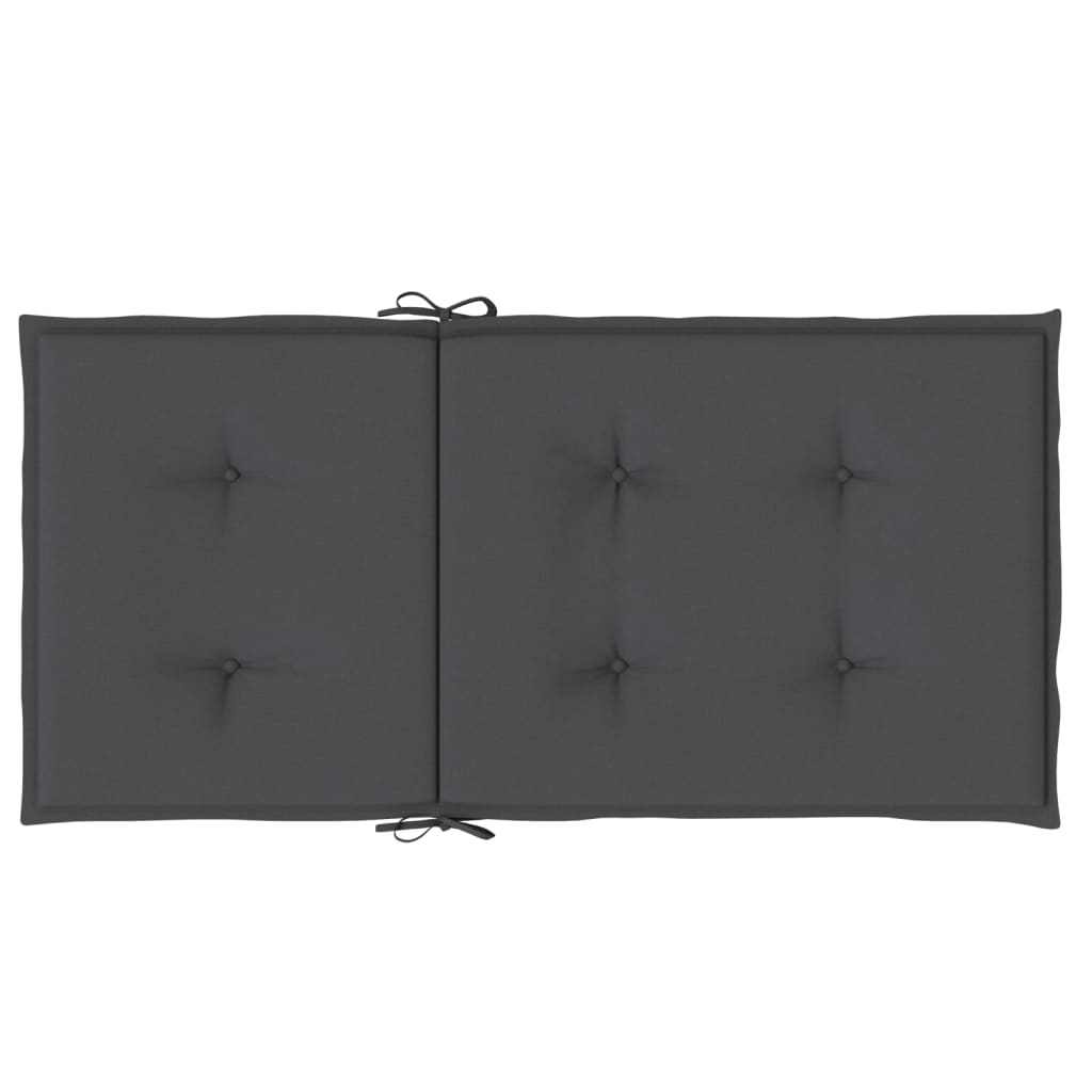 stolehynder med lav ryg 2 stk. 100x50x4 cm stof antracitgrå