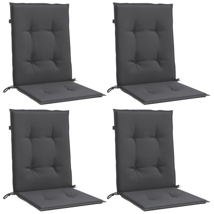 stolehynder med lav ryg 4 stk. 100x50x4 cm stof antracitgrå