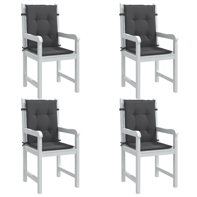 stolehynder med lav ryg 4 stk. 100x50x4 cm stof antracitgrå