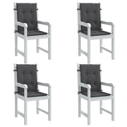 stolehynder med lav ryg 4 stk. 100x50x4 cm stof antracitgrå