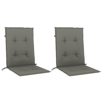 stolehynder med lav ryg 2 stk. 100x50x4 cm stof mørkegrå