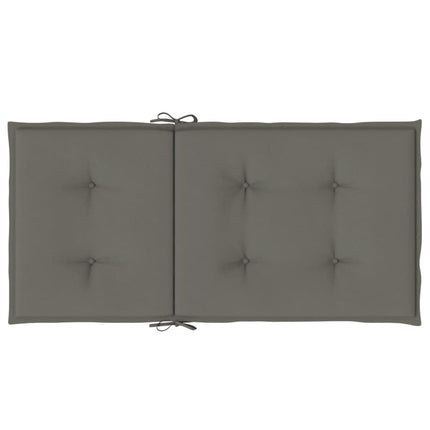 stolehynder med lav ryg 2 stk. 100x50x4 cm stof mørkegrå