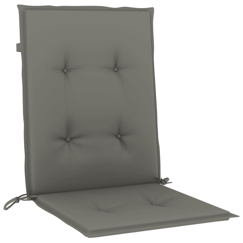 stolehynder med lav ryg 4 stk. 100x50x4 cm stof mørkegrå
