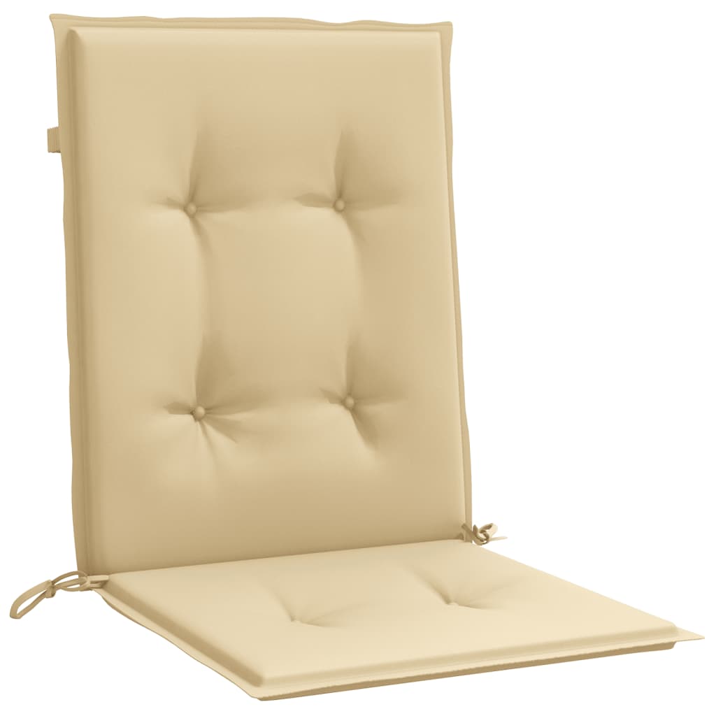 stolehynder med lav ryg 6 stk. 100x50x4 cm stof beige