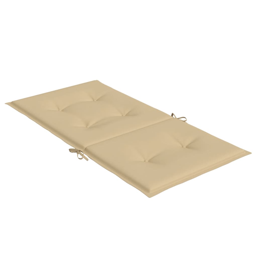stolehynder med lav ryg 6 stk. 100x50x4 cm stof beige