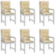 stolehynder med lav ryg 6 stk. 100x50x4 cm stof beige