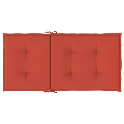 stolehynder med lav ryg 2 stk. 100x50x4 cm stof red