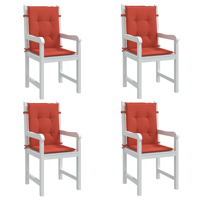 stolehynder med lav ryg 4 stk. 100x50x4 cm stof red